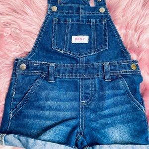 Kids girls* DKNY blue jean short overalls